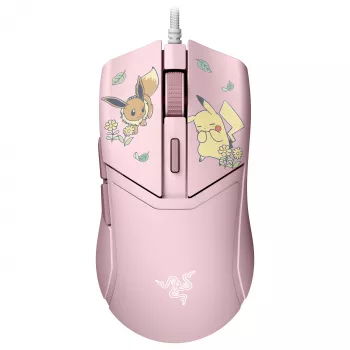 Razer Cobra – Pikachu & Eevee Edition Kabelgebundene Gaming-Maus, 8500 DPI Optischer Sensor, Chroma RGB Underglow, 6 programmierbare Tasten, symmetrisch für Rechtshänder