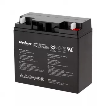 Rebel 12V 17Ah Gel-VRLA-Batterie – wartungsfrei, Deep Cycle für USV, Solar, Alarmanlagen
