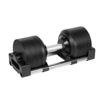 REBEL ACTIVE Verstellbare Gusseisen-Hantel 36 kg, 1 kg Schritte, Automatisches Wahlsystem, Einzelhantel, Schwarz/Rot