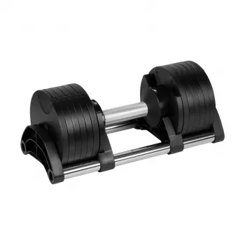 REBEL ACTIVE Gusseisen Kurzhantel verstellbar 24 kg, Quick-Select-Drehscheibe, 2-kg-Schritte, Schwarz