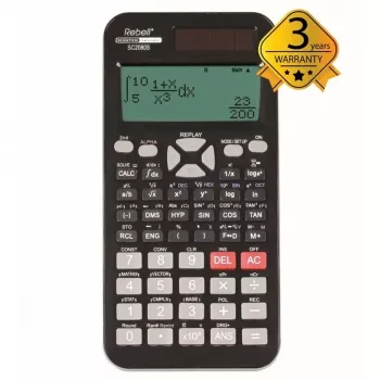 REBELL Scientific Calculator SC2080 – 240 Funktionen, 2-zeiliges LCD, batteriebetrieben, Schwarz