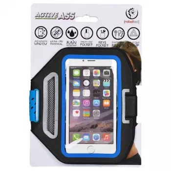 Rebeltec Universal-Armband-Hülle für Smartphone 5,5 inch Active A55 Blau