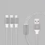 Recci Universal Delicate RCS-H120 3 in 1 Micro USB + 2 x Lightning Fast Charging 1,2 m Grau