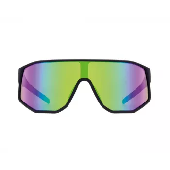 Red Bull Spect Dash Sonnenbrille - Schwarz/Brauner Rahmen, Blaue verspiegelte polarisierte Gläser, CAT3