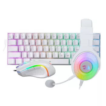 REDRAGON 3-in-1 Kabelgebundenes Gaming-Set - Tastatur, Maus, Headset - Weiß