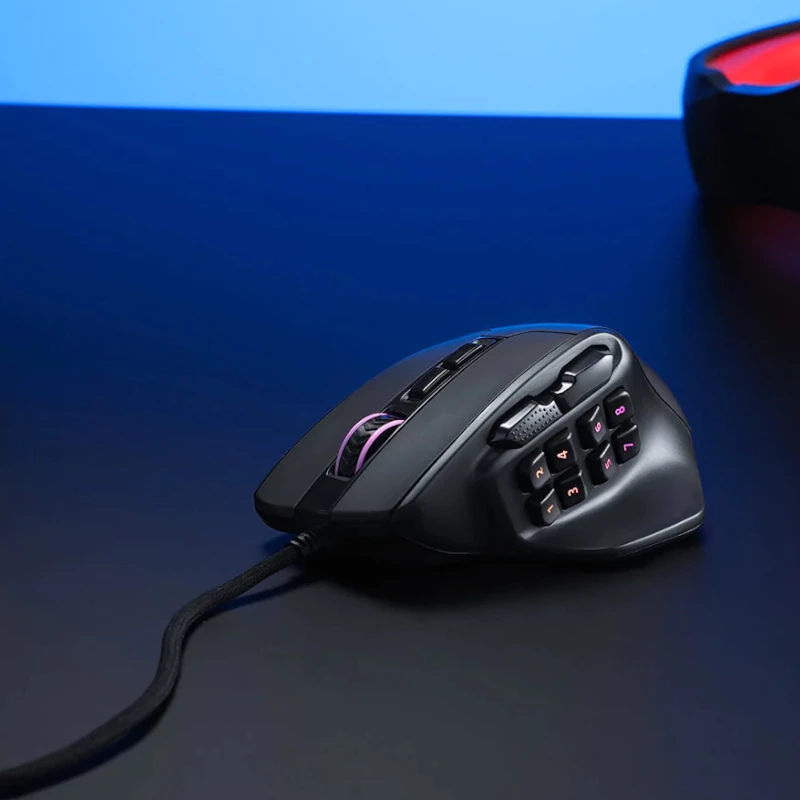 REDRAGON Aatrox 6200DP RGB MMO Gaming-Maus - Schwarz