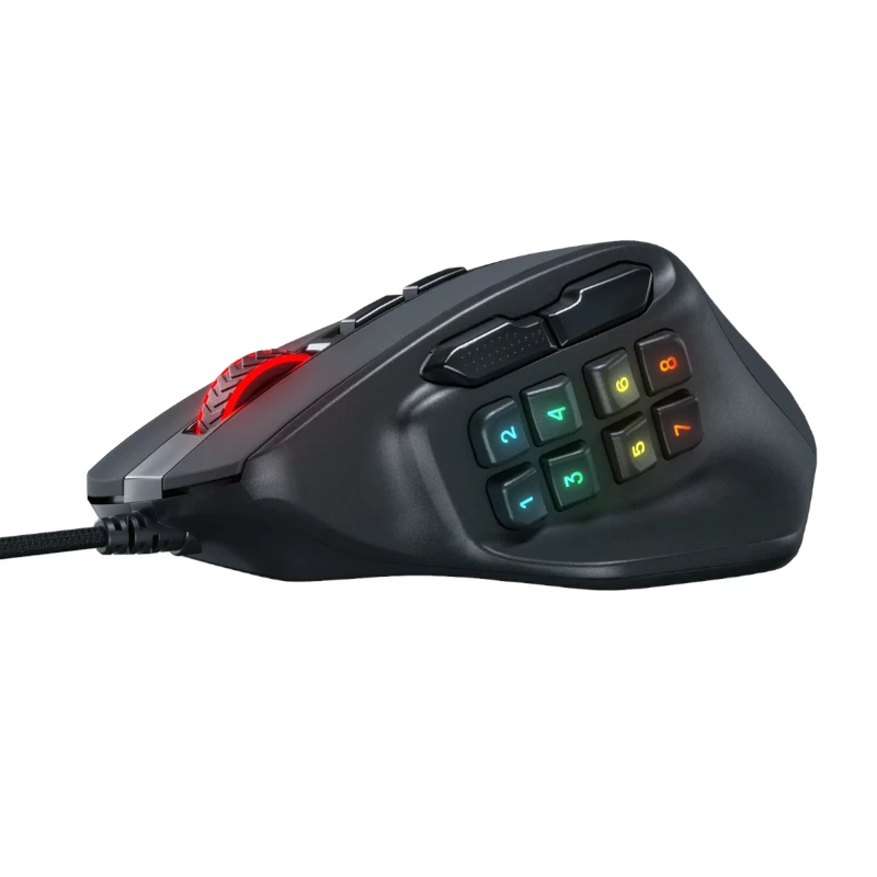 REDRAGON Aatrox 6200DP RGB MMO Gaming-Maus - Schwarz