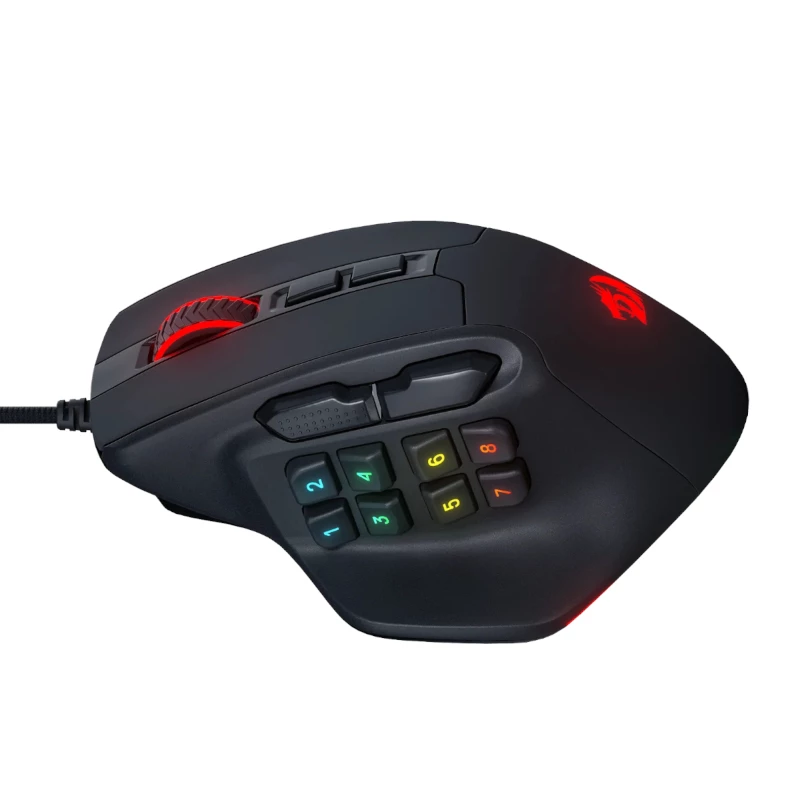 REDRAGON Aatrox 6200DP RGB MMO Gaming-Maus - Schwarz