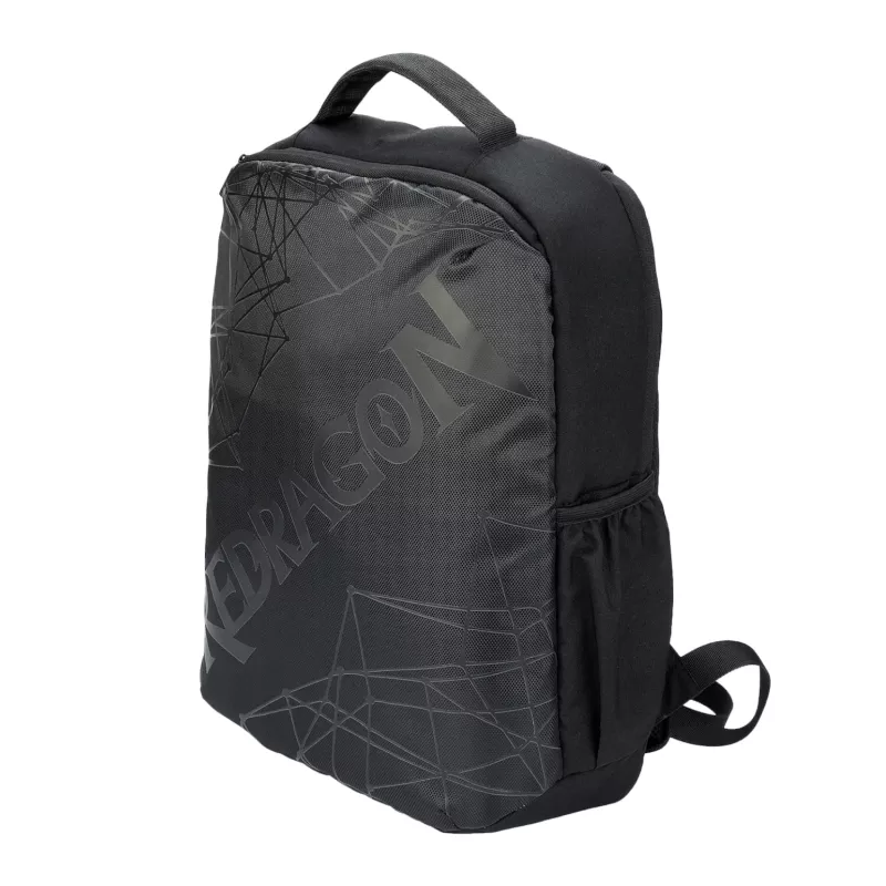 REDRAGON AENEAS 15 Gaming-Rucksack - wasserabweisendes Polyester, gepolstertes 15,6-Zoll-Laptopfach, Schwarz mit roten Akzenten