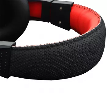 REDRAGON ARES Over-Ear Kabelgebundenes Gaming-Headset mit rotem LED, omnidirektionalem Bügelmikrofon, 40-mm-Treibern, 3,5-mm-Klinke, Schwarz