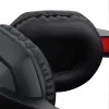 REDRAGON ARES Over-Ear Kabelgebundenes Gaming-Headset mit rotem LED, omnidirektionalem Bügelmikrofon, 40-mm-Treibern, 3,5-mm-Klinke, Schwarz