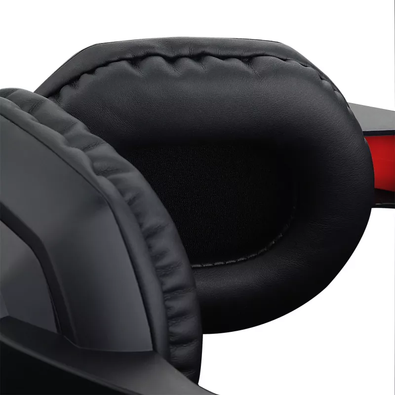 REDRAGON ARES Over-Ear Kabelgebundenes Gaming-Headset mit rotem LED, omnidirektionalem Bügelmikrofon, 40-mm-Treibern, 3,5-mm-Klinke, Schwarz