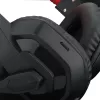 REDRAGON ARES Over-Ear Kabelgebundenes Gaming-Headset mit rotem LED, omnidirektionalem Bügelmikrofon, 40-mm-Treibern, 3,5-mm-Klinke, Schwarz