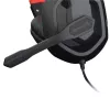 REDRAGON ARES Over-Ear Kabelgebundenes Gaming-Headset mit rotem LED, omnidirektionalem Bügelmikrofon, 40-mm-Treibern, 3,5-mm-Klinke, Schwarz