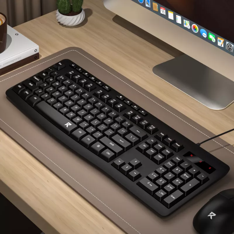 Redragon BK-7366 Full-size Ergonomische Kabelgebundene Membran-Bürotastatur - Schwarz