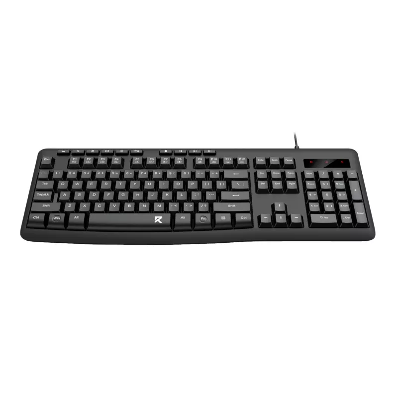 Redragon BK-7366 Full-size Ergonomische Kabelgebundene Membran-Bürotastatur - Schwarz