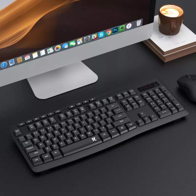Redragon BK-7367 Full-size Ergonomische Kabellose Membran-Bürotastatur - Schwarz
