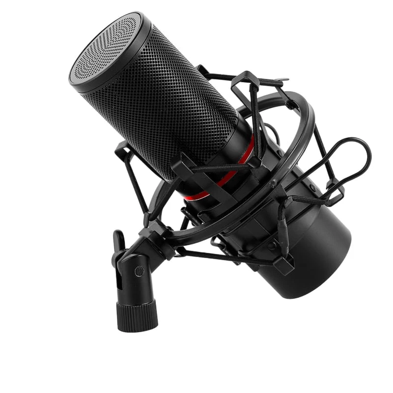 REDRAGON BLAZAR Cardioid USB-Gaming-Mikrofon mit Stativ, Pop-Filter und Stoßdämpfer - Schwarz