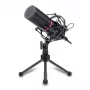 REDRAGON BLAZAR Cardioid USB-Gaming-Mikrofon mit Stativ, Pop-Filter und Stoßdämpfer - Schwarz