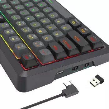 Redragon BRAGI PRO K688 98+1 Gasket Wireless Mechanische Tastatur (Triple Mode, RGB, Hot-Swappable, Cream Linear Switches)