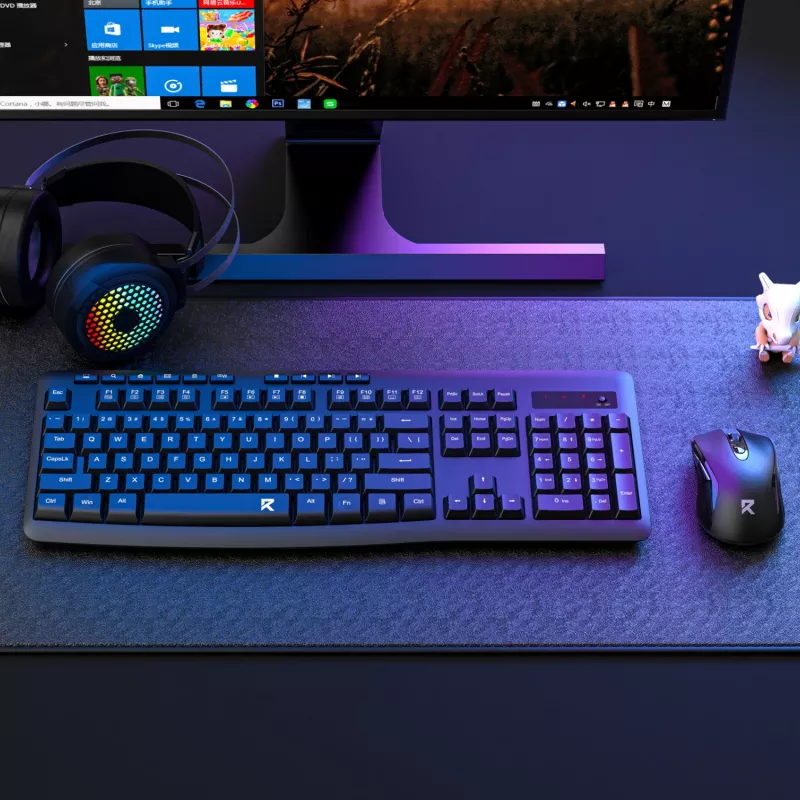 Redragon BS-7367-A Kabellose Tastatur-Maus-Kombination - Schwarz, Full-Size-Membran, 2,4 GHz, verstellbare DPI