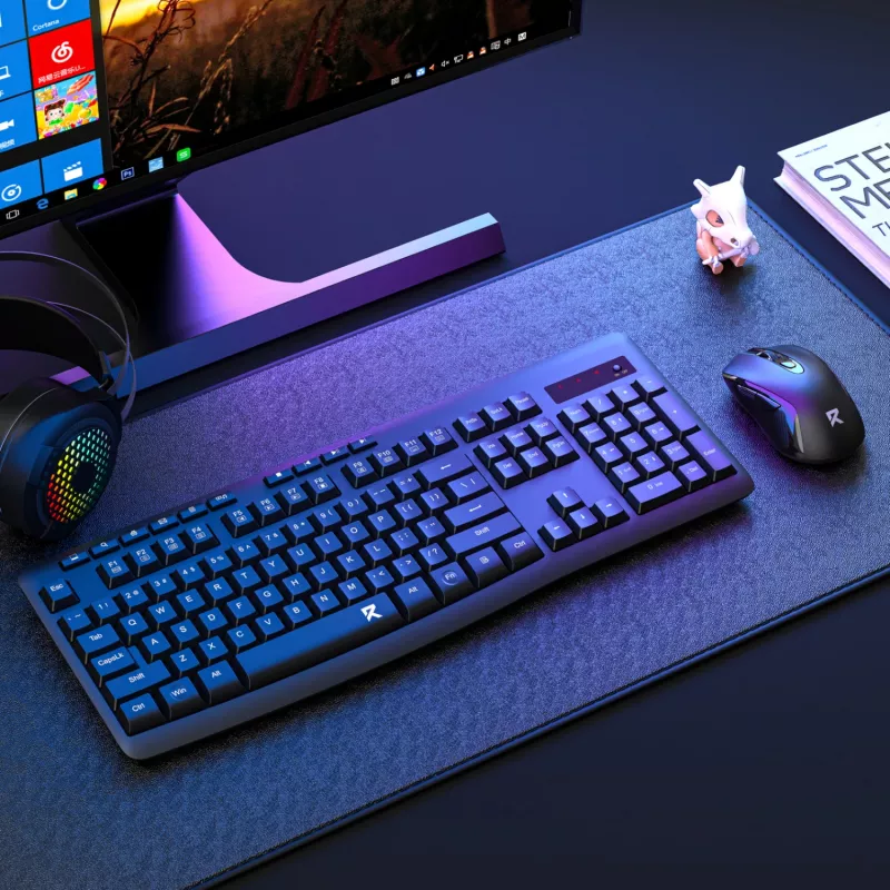 Redragon BS-7367-A Kabellose Tastatur-Maus-Kombination - Schwarz, Full-Size-Membran, 2,4 GHz, verstellbare DPI