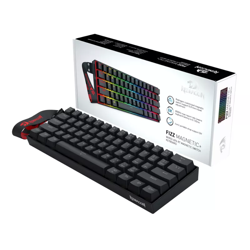 Redragon FIZZ Magnetic Plus 60% RGB Gaming-Tastatur - Schwarz