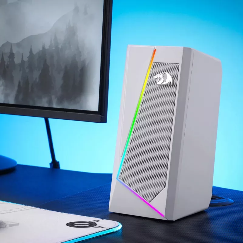 Redragon GS20W ANVIL 3W 2.0 RGB Stereo Desktop PC Lautsprecher - Weiß