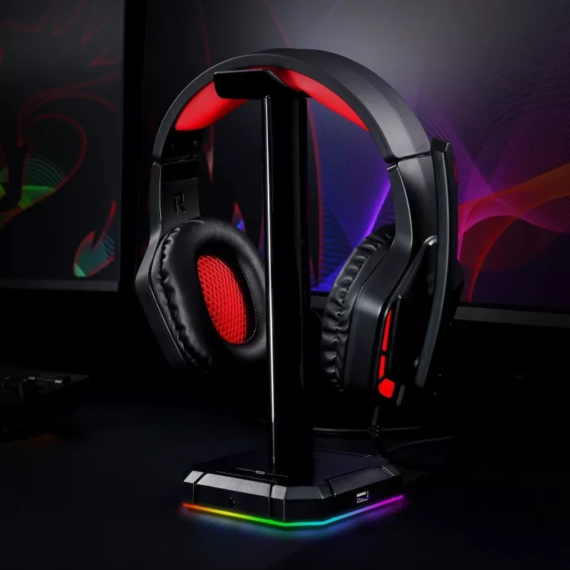 Redragon HA300 Scepter Pro RGB Headset-Ständer mit 4-Port-USB-2.0-Hub