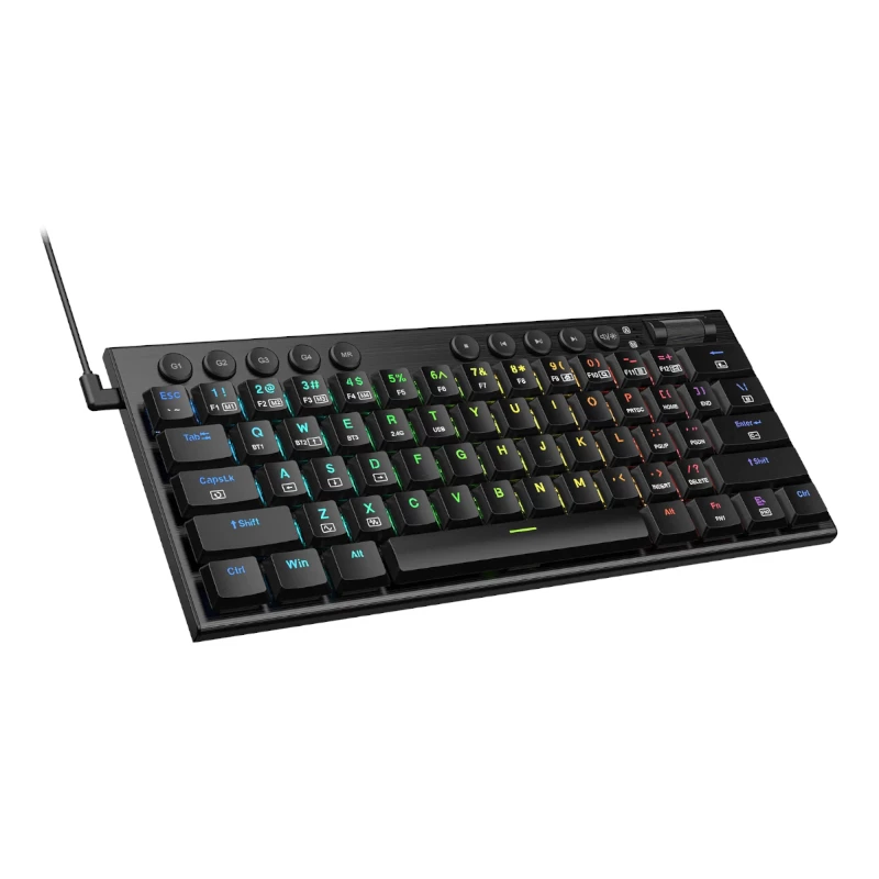 REDRAGON Horus Mini Pro 61-Tasten Tri-Mode kabellose RGB Low Profile mechanische Gaming-Tastatur - Schwarz (Red Switch)