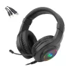 REDRAGON HYLAS H260RGB Over-Ear Gaming-Headset mit abnehmbarem Mikrofon, 50-mm-Treibern, RGB-Beleuchtung, 3,5-mm-Audio + USB-Strom, Schwarz