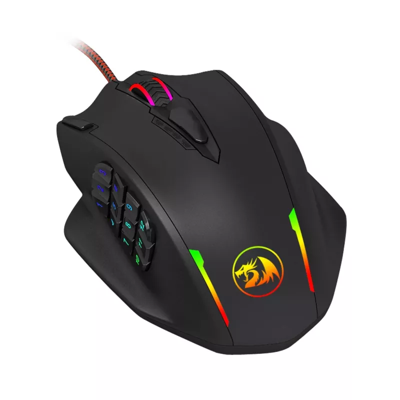 REDRAGON IMPACT 12400DPI MMO Gaming-Maus - Schwarz