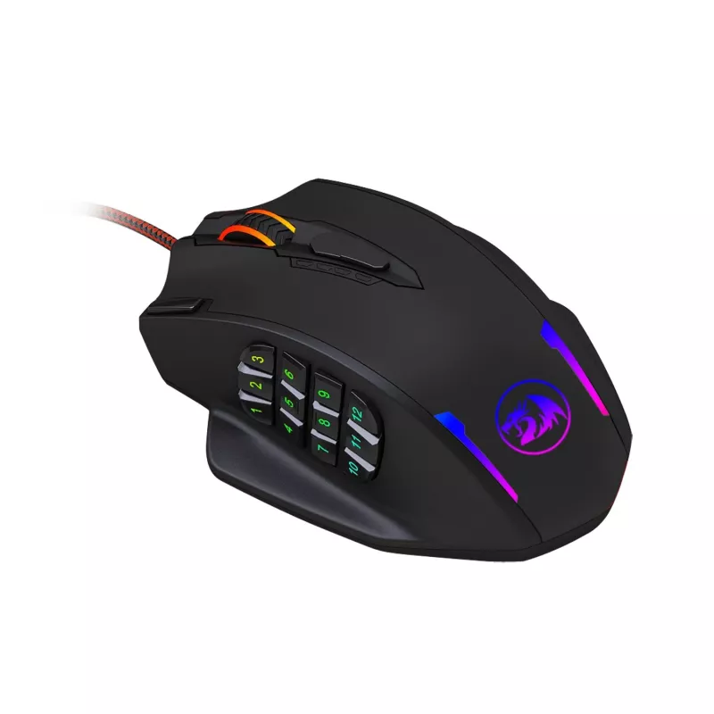REDRAGON IMPACT 12400DPI MMO Gaming-Maus - Schwarz