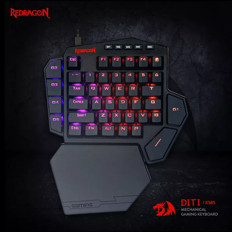 Redragon K585 DITI ELITE PRO RGB 40% Kabellose Mechanische Gaming-Tastatur - Blaue Switches