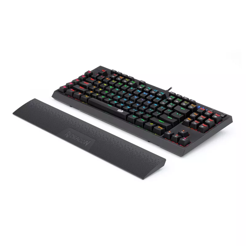 Redragon K588 RGB Pro BROADSWORD TKL Mechanische Kabelgebundene Gaming-Tastatur - Schwarz