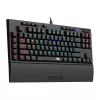 Redragon K588 RGB Pro BROADSWORD TKL Mechanische Kabelgebundene Gaming-Tastatur - Schwarz