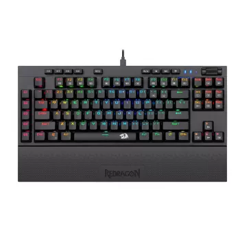 Redragon K588 RGB Pro BROADSWORD TKL Mechanische Kabelgebundene Gaming-Tastatur - Schwarz