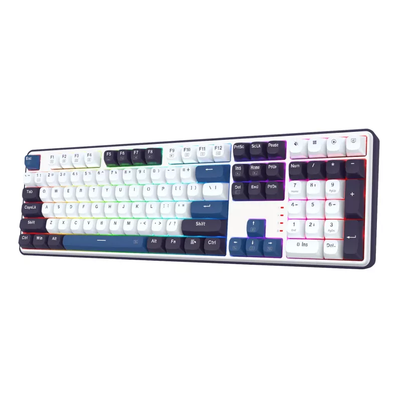 Redragon K689 WYVERN RGB Kabelgebundene Mechanische Tastatur - Weiß/Schwarz
