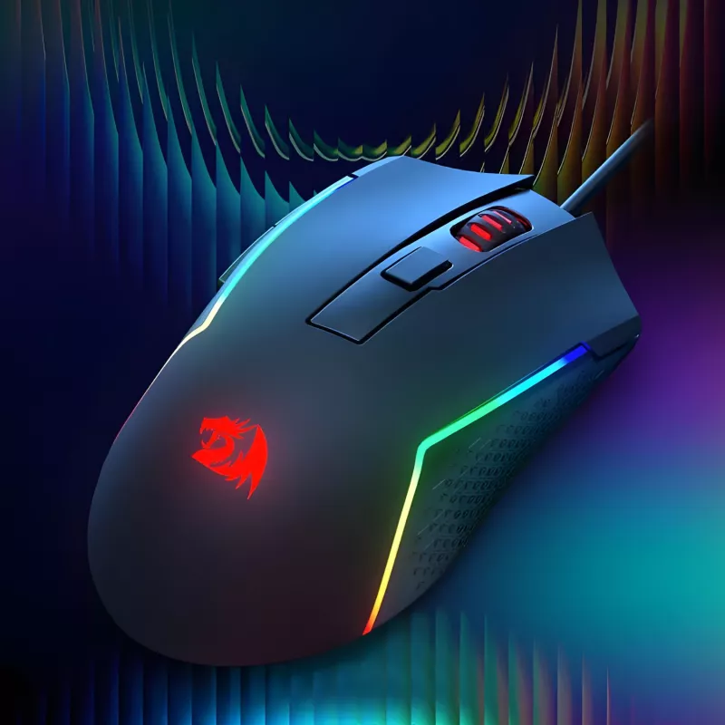 Redragon M616 TRIDENT 10000DPI RGB Gaming-Maus - Schwarz