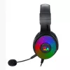 REDRAGON PANDORA H350 RGB Over-Ear Gaming-Headset mit abnehmbarem Mikrofon, 50-mm-Treibern, 3,5-mm-Audio und USB-RGB-Stromversorgung, Schwarz