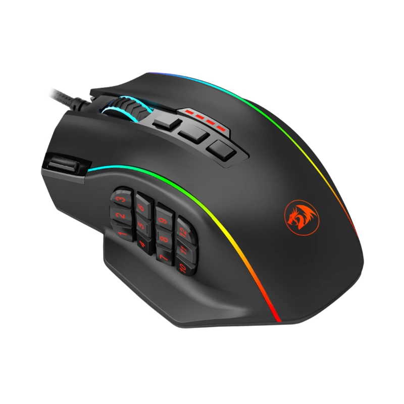 REDRAGON PERDICTION 4 12400DPI RGB MMO ergonomische Gaming-Maus - Schwarz