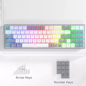 REDRAGON Pollux 65% kabelgebundene mechanische Gaming-Tastatur, Hot-Swap-fähige rote Switches, RGB-Hintergrundbeleuchtung, abnehmbares USB-C, NKRO, Schwarz