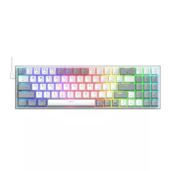 REDRAGON Pollux 65% kabelgebundene mechanische Gaming-Tastatur, Hot-Swap-fähige rote Switches, RGB-Hintergrundbeleuchtung, abnehmbares USB-C, NKRO, Schwarz