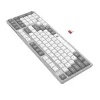 Redragon RD-BK-7111 60% Tri-Mode Low-Profile mechanische Tastatur, RGB-Hintergrundbeleuchtung, Hot-Swappable, Schwarz/Weiß