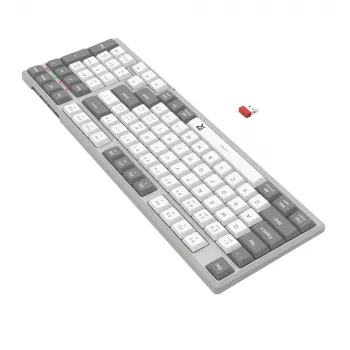 Redragon RD-BK-7111 60% Tri-Mode Low-Profile mechanische Tastatur, RGB-Hintergrundbeleuchtung, Hot-Swappable, Schwarz/Weiß