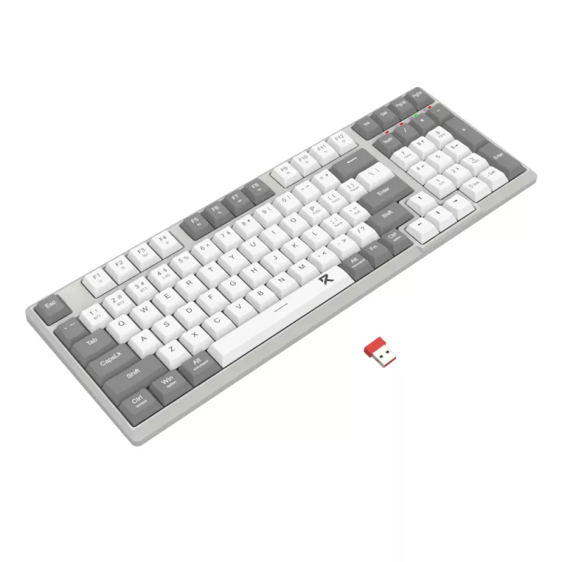 Redragon RD-BK-7111 60% Tri-Mode Low-Profile mechanische Tastatur, RGB-Hintergrundbeleuchtung, Hot-Swappable, Schwarz/Weiß