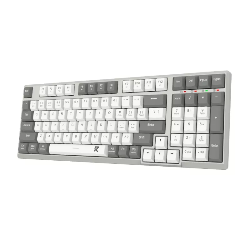 Redragon RD-BK-7111 60% Tri-Mode Low-Profile mechanische Tastatur, RGB-Hintergrundbeleuchtung, Hot-Swappable, Schwarz/Weiß