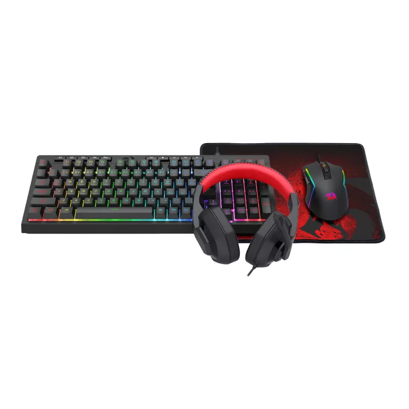 Redragon RD-S149 4-in-1 Gaming-Kombo: RGB-Tastatur, optische Maus, Headset & Mauspad