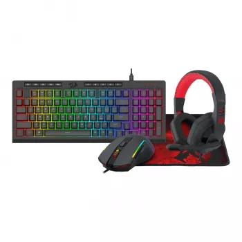 Redragon RD-S149 4-in-1 Gaming-Kombo: RGB-Tastatur, optische Maus, Headset & Mauspad