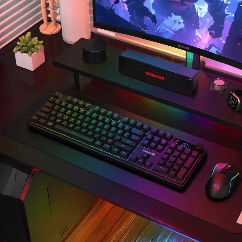 Redragon RM104 PRO VOLCANO RGB kabellose mechanische Gaming-Tastatur - Schwarz